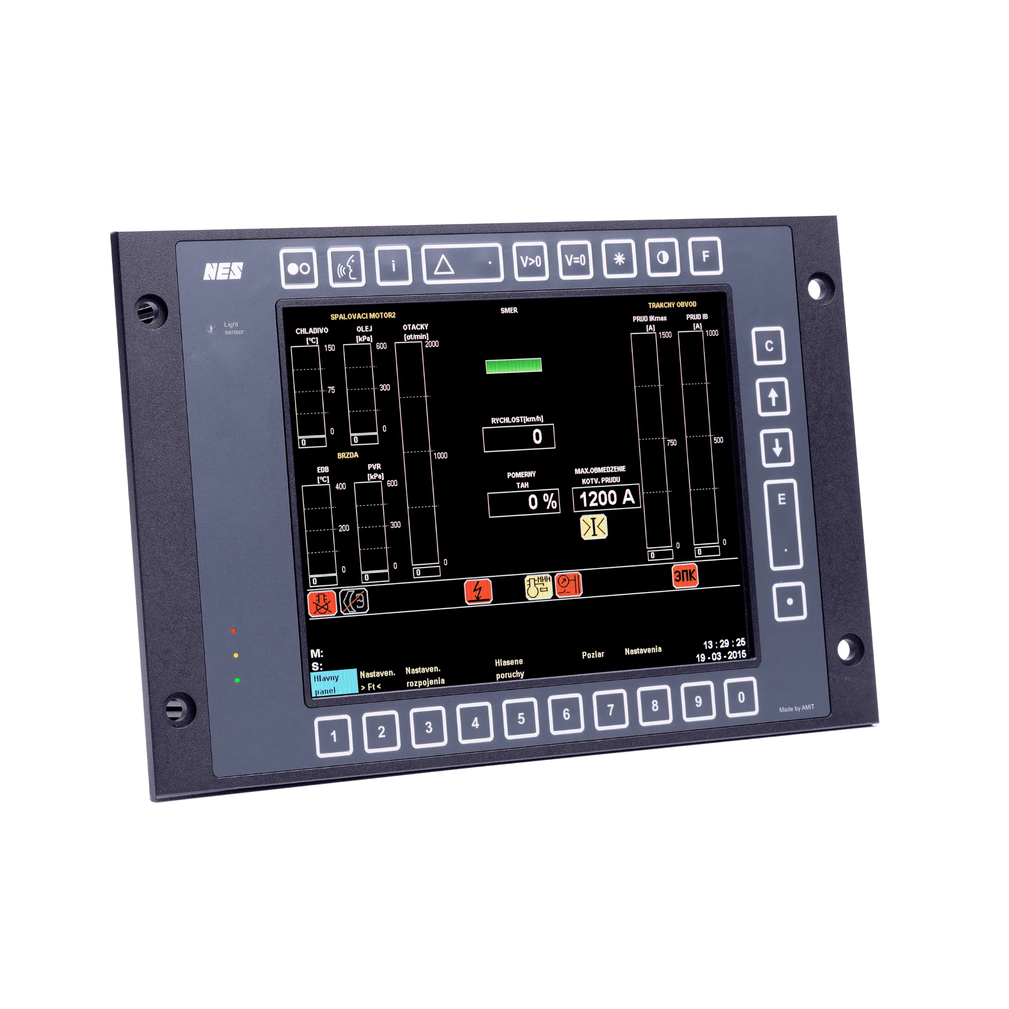 NES display unit for a locomotive